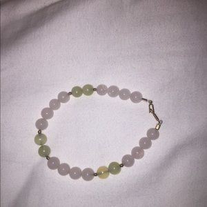 Vintage light pink and green bracelet